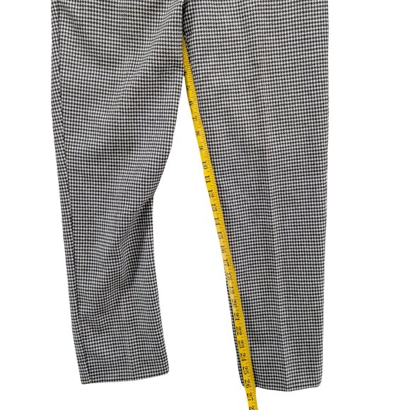 Talbots Hampshire Pants Womens Black Cream Houndstooth Flat Front Size 4P - Picture 9 of 11